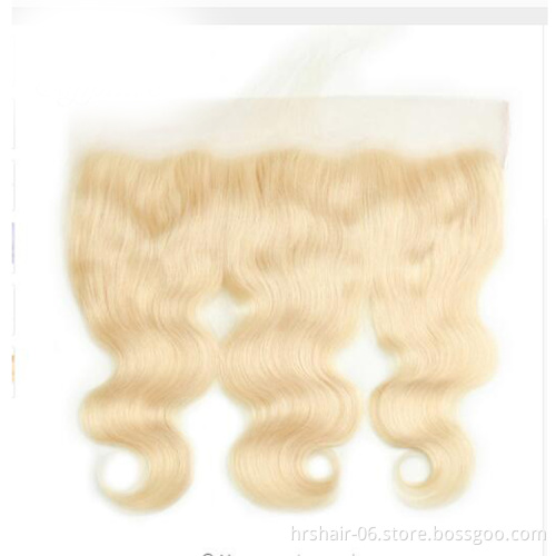 wholesale price malaysian body wave hair 613 bundles with 13x4 frontal lace closure blonde hair extension